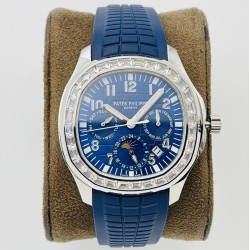 Patek Philippe - Aquanaut Travel Time 40mm Diamonds SS/RU Blue Dial PPF A324