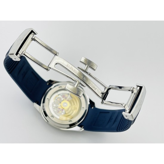 Patek Philippe - Aquanaut Travel Time 40mm Diamonds SS/RU Blue Dial PPF A324