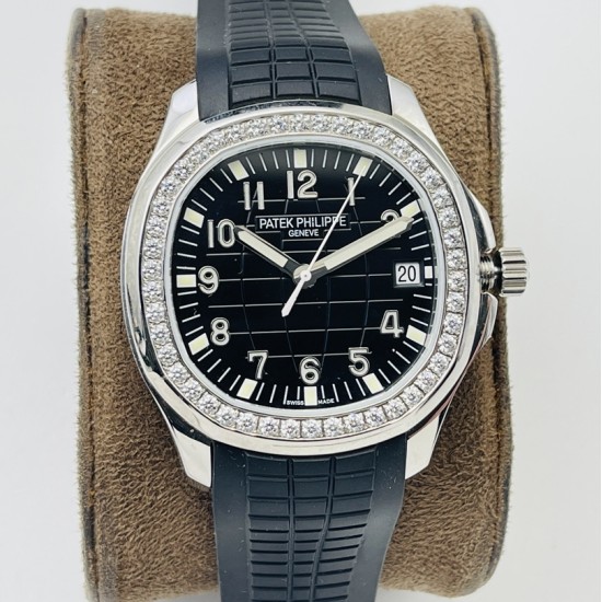 Patek Philippe - Aquanaut Ref.5167 40mm Diamonds SS/RU Black PPF 1:1 MY9015 Mod