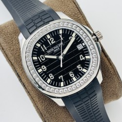 Patek Philippe - Aquanaut Ref.5167 40mm Diamonds SS/RU Black PPF 1:1 MY9015 Mod