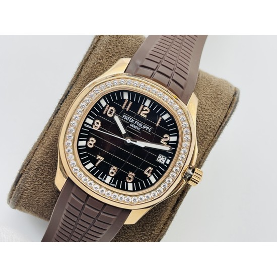 Patek Philippe - Aquanaut Ref.5167 40mm Diamonds RG/RU Black PPF 1:1 MY9015 Mod