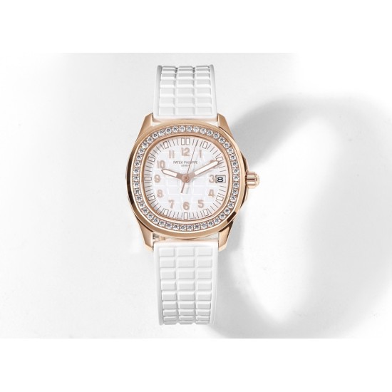 Patek Philippe - Aquanaut Ladies 5068 35.6mm Dia RG/RU White Dial HIF A324