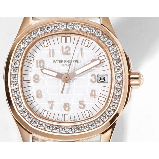 Patek Philippe - Aquanaut Ladies 5068 35.6mm Dia RG/RU White Dial HIF A324