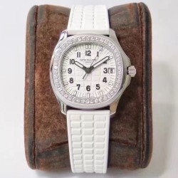 Patek Philippe - Aquanaut Lady 5068 35.6mm SS/RU White Dial PPF A324