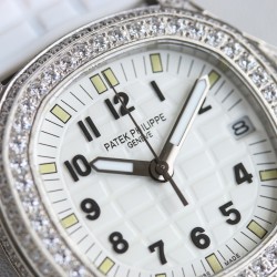 Patek Philippe - Aquanaut Ladies 35.6mm Full Diamond SS/RU White TWF A324
