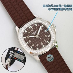 Patek Philippe - Aquanaut Ladies 35.6mm Full Diamond SS/RU Brown TWF A324