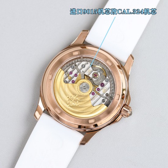 Patek Philippe - Aquanaut Ladies 35.6mm Full Diamond RG/RU White TWF A324