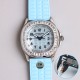 Patek Philippe - Aquanaut Ladies 35.6mm Full Diamond SS/RU Blue TWF A324