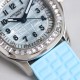 Patek Philippe - Aquanaut Ladies 35.6mm Full Diamond SS/RU Blue TWF A324