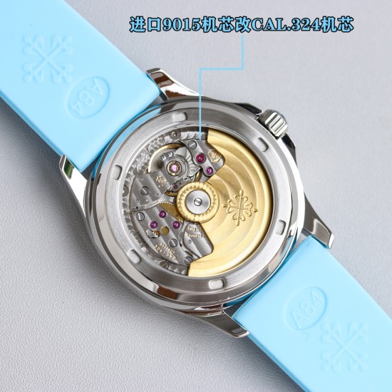 Patek Philippe - Aquanaut Ladies 35.6mm Full Diamond SS/RU Blue TWF A324