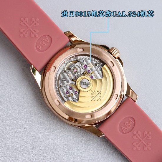 Patek Philippe - Aquanaut Ladies 35.6mm Full Diamond RG/RU Blue TWF A324