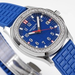 Patek Philippe - Aquanaut Lady 5067A Transparent Diamonds 35.6mm SS/RU Blue Dial PPF Quartz