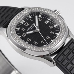 Patek Philippe - Aquanaut Lady 5067A Transparent Diamonds 35.6mm SS/RU Black Dial PPF Quartz