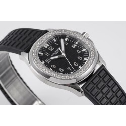 Patek Philippe - Aquanaut Lady 5067A Transparent Diamonds 35.6mm SS/RU Black Dial PPF Quartz