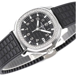 Patek Philippe - Aquanaut Lady 5067A Transparent Diamonds 35.6mm SS/RU Black Dial PPF Quartz