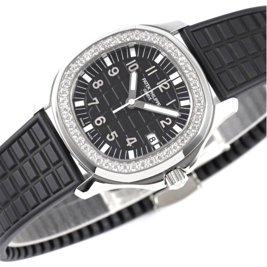 Patek Philippe - Aquanaut Lady 5067A Transparent Diamonds 35.6mm SS/RU Black Dial PPF Quartz