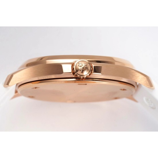 Patek Philippe - Aquanaut Lady 5067A Transparent Diamonds 35.6mm RG/RU White Dial PPF Quartz