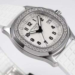 Patek Philippe - Aquanaut Lady 5067A Transparent Diamonds 35.6mm SS/RU White Dial PPF Quartz