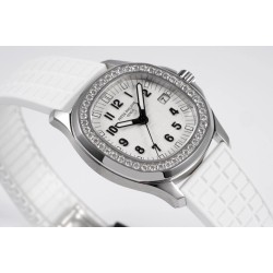 Patek Philippe - Aquanaut Lady 5067A Transparent Diamonds 35.6mm SS/RU White Dial PPF Quartz