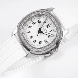 Patek Philippe - Aquanaut Lady 5067A Transparent Diamonds 35.6mm SS/RU White Dial PPF Quartz