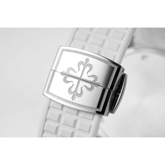 Patek Philippe - Aquanaut Lady 5067A Transparent Diamonds 35.6mm SS/RU White Dial PPF Quartz