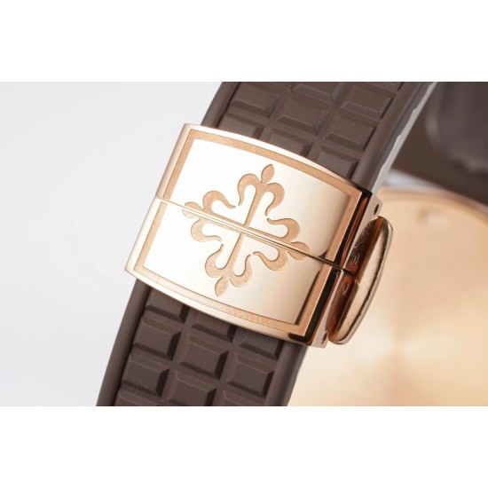 Patek Philippe - Aquanaut Lady 5067A Transparent Diamonds 35.6mm RG/RU Brown Dial PPF Quartz