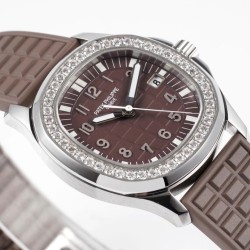 Patek Philippe - Aquanaut Lady 5067A Transparent Diamonds 35.6mm SS/RU Brown Dial PPF Quartz