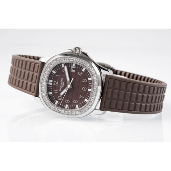 Patek Philippe - Aquanaut Lady 5067A Transparent Diamonds 35.6mm SS/RU Brown Dial PPF Quartz