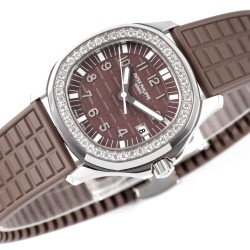 Patek Philippe - Aquanaut Lady 5067A Transparent Diamonds 35.6mm SS/RU Brown Dial PPF Quartz