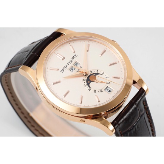 Patek Philippe - Annual Cal. Moonphase Ref.5396 38mm RG/LE Wht/Stk ZF A324