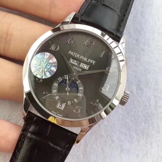 Patek Philippe - Annual Cal. Moonphase Ref.5396 38mm SS/LE Black/Num KMF A324