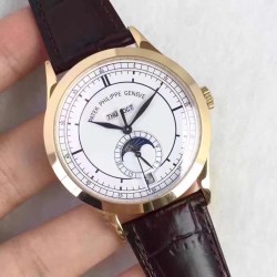 Patek Philippe - Annual Calendar Moonphase 5396 38.5mm YG/LE White Dial KMF A324