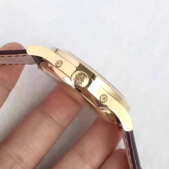 Patek Philippe - Annual Calendar Moonphase 5396 38.5mm YG/LE White Dial KMF A324