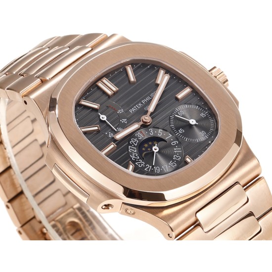 Patek Philippe - Nautilus 40mm 5712 RG/RG Black/Stk GRF A240