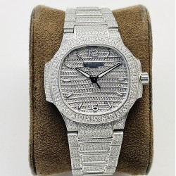 Patek Philippe - Nautilus 7118 35mm Full Diamonds Platinum SS/SS Diamonds Dial GRF A324