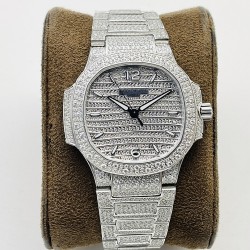 Patek Philippe - Nautilus 7118 35mm Full Diamonds Platinum SS/SS Diamonds Dial GRF A324