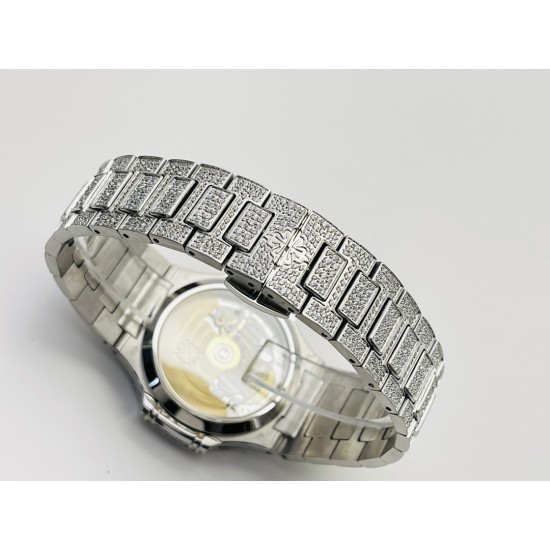 Patek Philippe - Nautilus 7118 35mm Full Diamonds Platinum SS/SS Diamonds Dial GRF A324