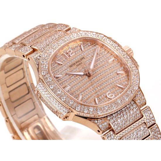 Patek Philippe - Nautilus 7118 35mm Full Diamonds RG/RG Diamonds Dial GRF A324