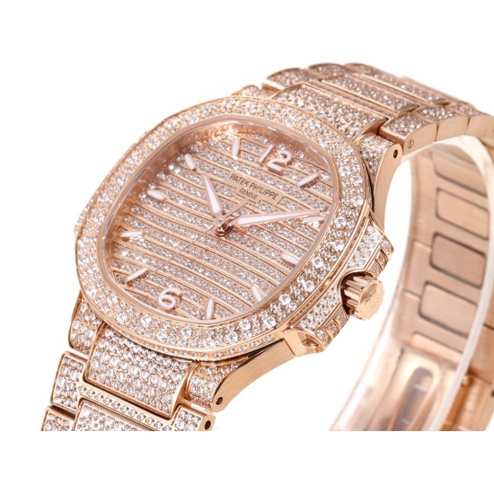 Patek Philippe - Nautilus 7118 35mm Full Diamonds RG/RG Diamonds Dial GRF A324