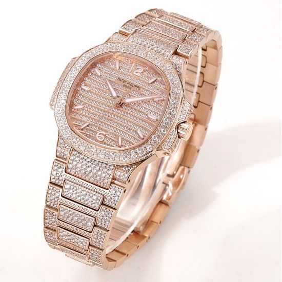 Patek Philippe - Nautilus 7118 35mm Full Diamonds RG/RG Diamonds Dial GRF A324