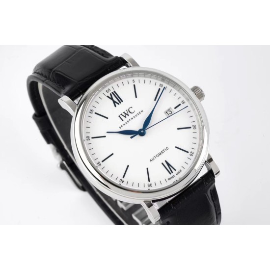 IWC-Portofino Automatic 40mm SS/LE Wht/Blk Stk ZF A9019