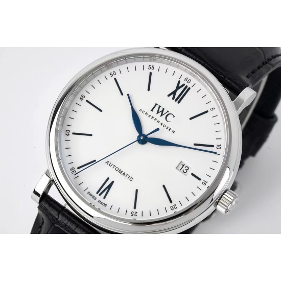 IWC-Portofino Automatic 40mm SS/LE Wht/Blk Stk ZF A9019
