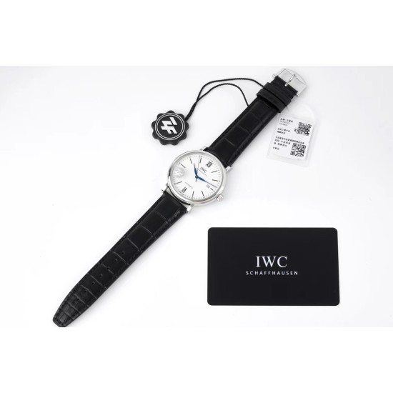 IWC-Portofino Automatic 40mm SS/LE Wht/Blk Stk ZF A9019
