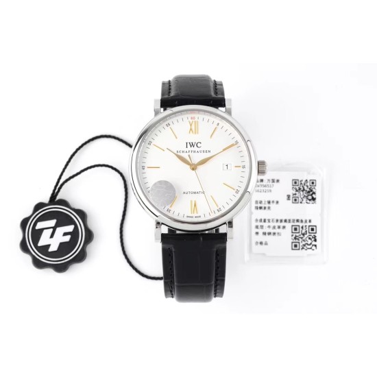 IWC-Portofino Automatic 40mm SS/LE Wht/Blk Stk ZF A9019