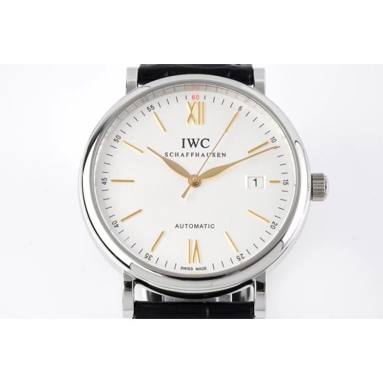 IWC-Portofino Automatic 40mm SS/LE Wht/Blk Stk ZF A9019