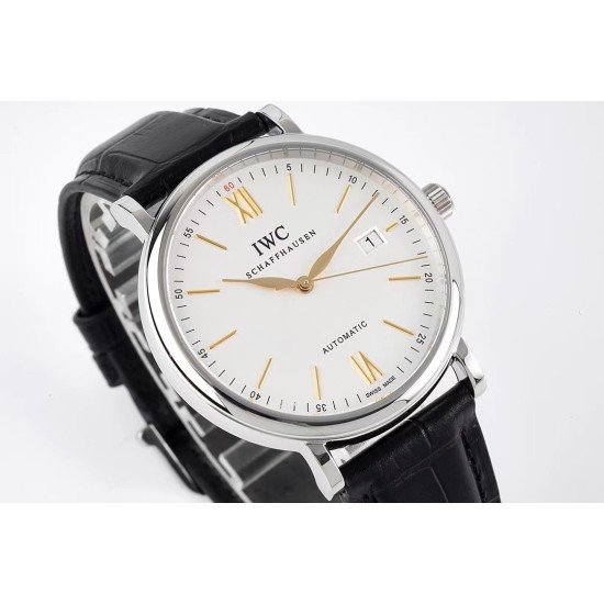 IWC-Portofino Automatic 40mm SS/LE Wht/Blk Stk ZF A9019