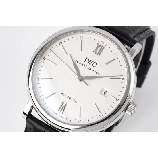 IWC-Portofino Automatic 40mm SS/LE Wht/Blk Stk ZF A9019