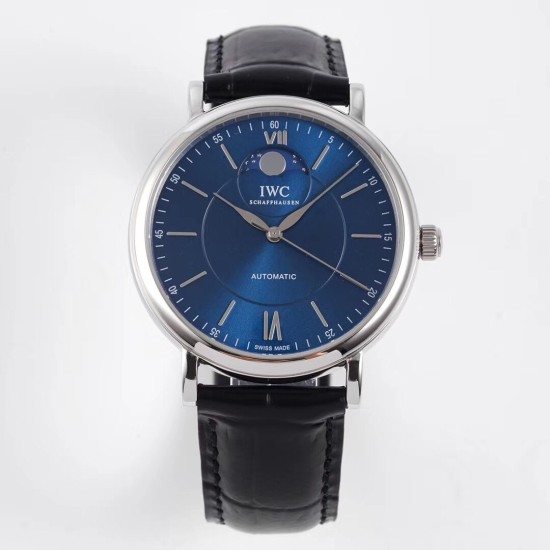 IWC-Portofino Automatic Moonphase White SS/LE 40mm Blue Dial AIF Cal.35800