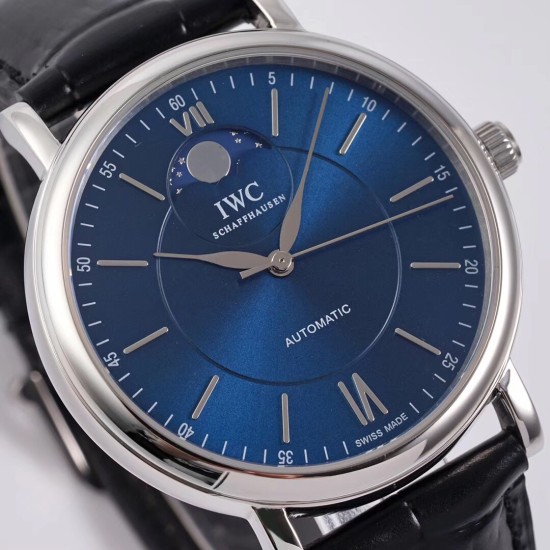 IWC-Portofino Automatic Moonphase White SS/LE 40mm Blue Dial AIF Cal.35800