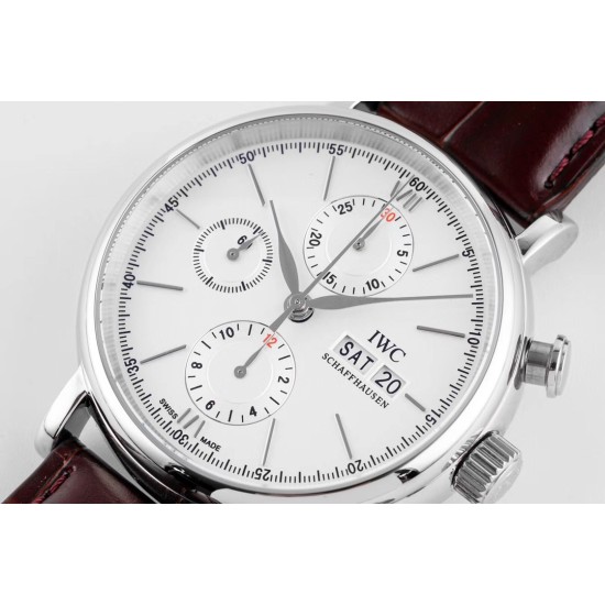 IWC-Portofino Chrono IW391007 42mm SS/LE White/SS TWF A7750